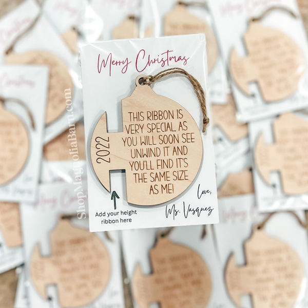 2024 Yearly Height Ornament With Personalized Card
