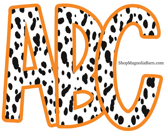 Orange Brights Dalmatian Font- Instant download