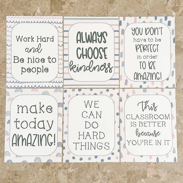 BOHO minimalistic Pastel Classroom Decor- Motivational Posters