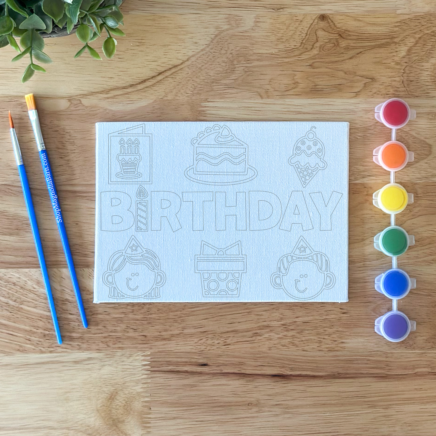 Birthday Themed 5x7 Engraved Canvas