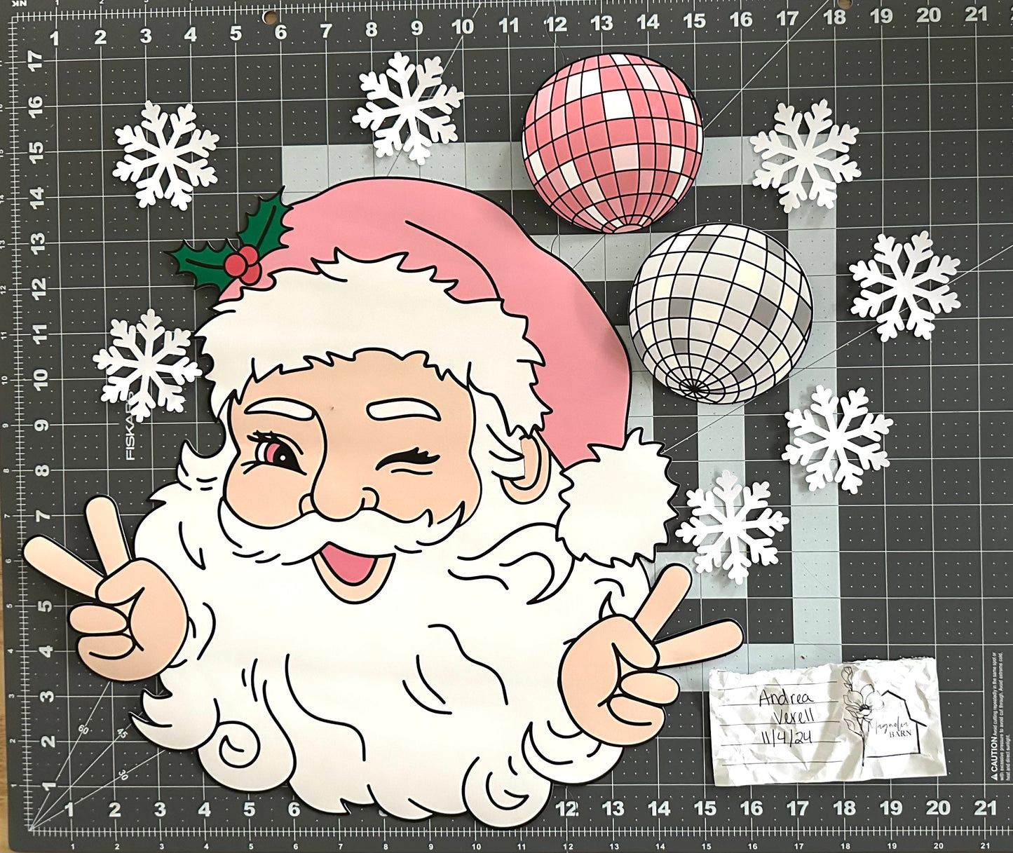 Peace Sign Santa 200 GSM Glossy Paper Bulletin Board Elements