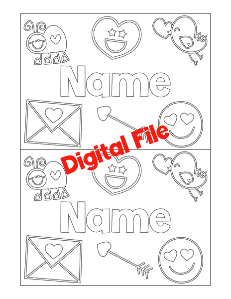 Valentine's Day Editable Name Coloring Page