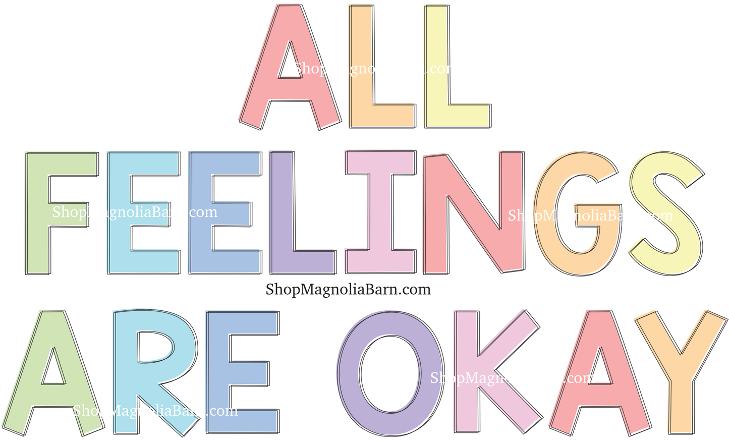 All Feelings Are Okay- (Pastel Colors) Instant Download