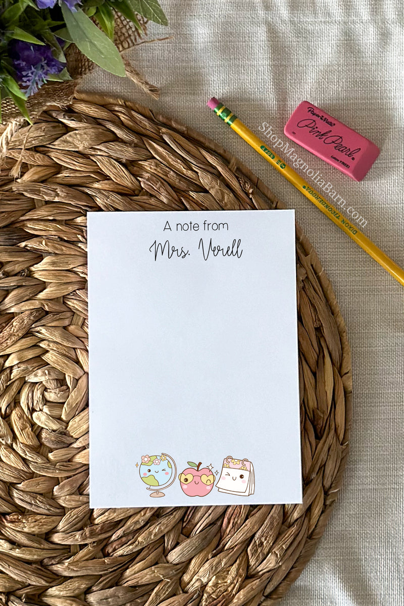 Personalized teacher notepad stationery Teacher appreciation gift ...