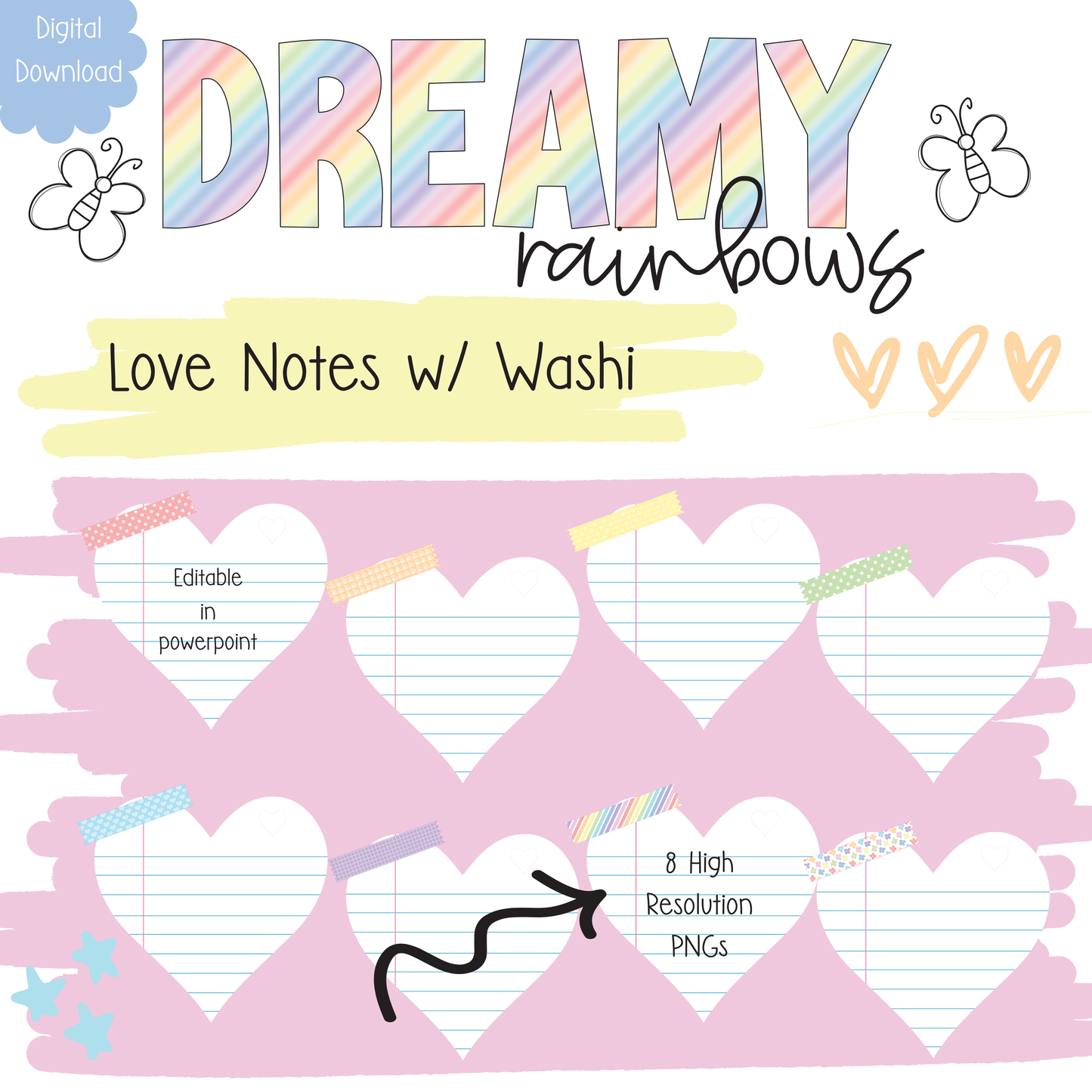 Love Notes w/ Washi - Digital Downloads