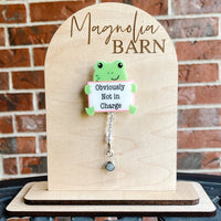 Animals Holding Signs Badge Reels