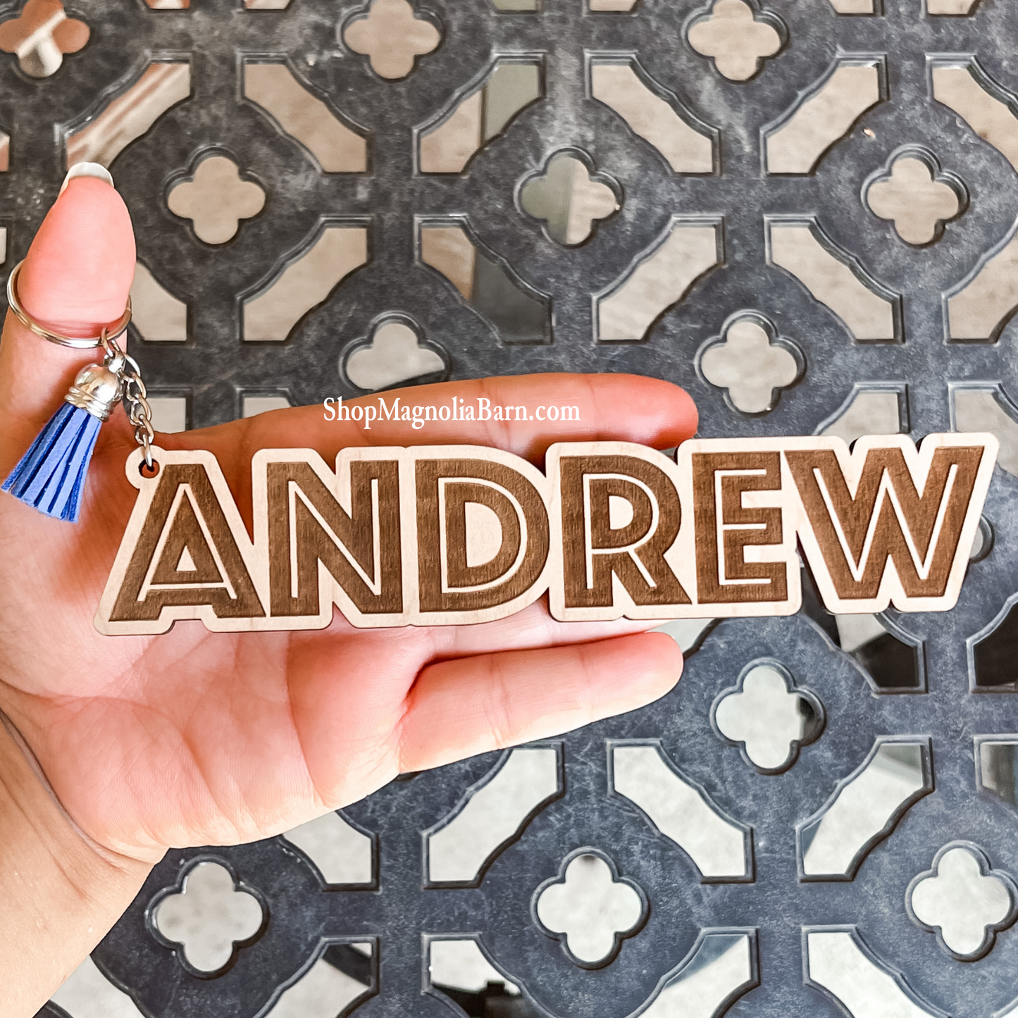 Wooden Engraved Name Keychain